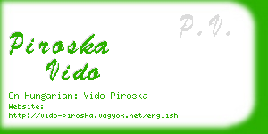 piroska vido business card